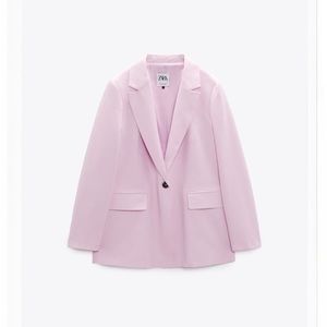 ZARA 🩷 pink long line straight blazer | medium